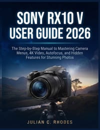 Sony Rx10 V User Guide 2026: The Step-by-Step Manual to Mastering Camera Menus, 4K Video, Autofocus, and Hidden Features for Stunning Photos cover