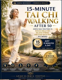 15-Minute Tai Chi Walking After 50: Simple Daily Routines To Reduce Belly Fat, Relieve Stress, And Ease Back Pain In 2 Weeks cover
