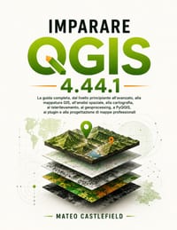 Imparare Qgis 4.44.1: La guida completa, dal livello principiante all'avanzato, alla mappatura GIS, all'analisi spaziale, alla cartografia, al teleril cover
