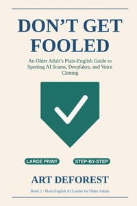 Don't Get Fooled: An Older Adult's Plain-English Guide to Spotting AI Scams, Deepfakes, and Voice Cloning cover