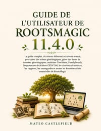Guide de l'Utilisateur de Rootsmagic 11.4.0: Le guide complet, du niveau débutant au niveau avancé, pour créer des arbres généalogiques, gérer des bas cover
