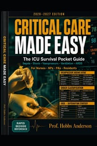 Critical Care Made Easy: The ICU Survival Pocket Guide for Nurses, NPs, PAs, and Residents: Rapid Bedside Reference for Sepsis, Shock, Vasopressors, M cover