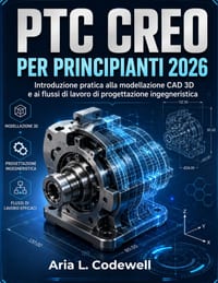 PTC Creo Per Principianti 2026: Introduzione pratica alla modellazione CAD 3D e ai flussi di lavoro di progettazione ingegneristica cover