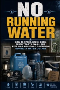 No Running Water: How to Store, Drink, Cook, Flush Toilets, Wash, and Keep Your Household Functioning During a Water Outage cover