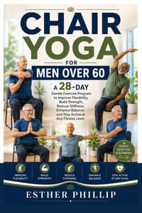 Chair Yoga for Men Over 60: A 28-Day Gentle Exercise Program to Improve Flexibility, Build Strength, Reduce Stiffness, Enhance Balance, and Stay Activ cover