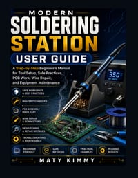 Modern Soldering Station User Guide: A Step-by-Step Beginner's Manual for Tool Setup, Safe practices, PCB Work, Wire Repair, and Equipment Maintenance cover