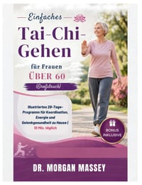 Einfaches Tai-Chi-Gehen für Frauen über 60 (Großdruck): Illustriertes 28-Tage-Programm für Koordination, Energie und Gelenkgesundheit zu Hause 10 Min. cover