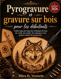 Pyrogravure et gravure sur bois pour les débutants: Guide étape par étape des techniques de base, des outils, des motifs, des ombrages et des projets cover