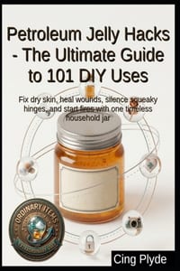 Petroleum Jelly Hacks - The Ultimate Guide to 101 DIY Uses: Fix dry skin, heal wounds, silence squeaky hinges, and start fires with one timeless house cover