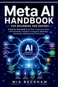 Updated Meta AI Handbook for Beginners and Seniors: A Step-by-Step Guide to AI-Chat, Image Generation, Smart Prompts, Facebook, Instagram, WhatsApp, M cover
