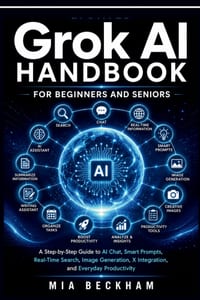 Updated Grok AI Handbook for Beginners and Seniors: A Step-by-Step Guide to AI-Chat, Smart Prompts, Real-Time Search, Image Generation, X Integration, cover
