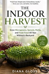 The Indoor Harvest: Grow Microgreens, Sprouts, Herbs, and Fresh Food All Year Without a Backyard cover