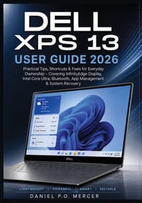 Dell XPS 13 User Guide 2026: Practical Tips, Shortcuts & Fixes for Everyday Ownership Covering InfinityEdge Display, Intel Core Ultra, Bluetooth, App cover