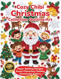 Cozy Chibi Christmas Collection Quilling Art: Paper Quilling Designs Sweet Characters Holiday Ornaments Gallery cover