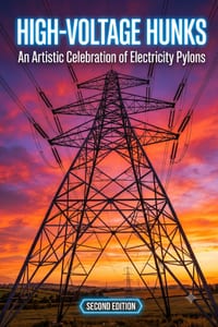 High-Voltage Hunks: Pylons in the Spotlight: A Quirky Power Line Photo Book and Humorous Coffee Table Gift for Engineers, Electricians, and Infrastruc cover