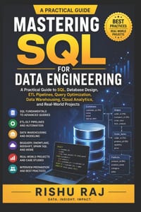 Mastering SQL for Data Engineering: A Practical Guide to SQL, Database Design, ETL Pipelines, Query Optimization, Data Warehousing, Cloud Analytics, a cover