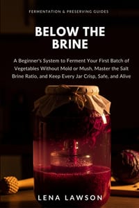 Below the Brine: A Beginner's System to Ferment Your First Batch of Vegetables Without Mold or Mush, Master the Salt Brine Ratio, and Keep Every Jar C cover