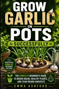 Grow Garlic in Pots Successfully: The Complete Beginner's Guide to Bigger Bulbs, Healthy Plants, and Year-Round Harvests cover