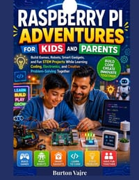 Raspberry Pi Adventures for Kids and Parents: Build Games, Robots, Smart Gadgets, and Fun STEM Projects While Learning Coding, Electronics, and Creati cover