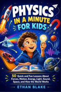 Physics in a Minute for Kids: 50 Quick and Fun Lessons About Forces, Motion, Energy, Light, Sound, Space, and How the World Works cover