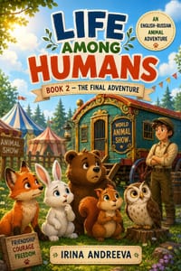 Life Among Humans: An English -Russian Animal Adventure Book 2 cover