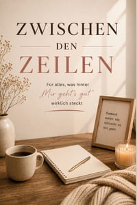Zwischen den Zeilen: Für alles, was hinter "Mir geht's gut" wirklich steckt - Reflexionsbuch für Frauen über mentale Erschöpfung, Selbstzweifel, Gedan cover