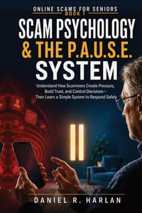 Scam Psychology & The P.A.U.S.E. System: Understand How Scammers Create Pressure, Build Trust, and Control Decisions-Then Learn a Simple System to Res cover
