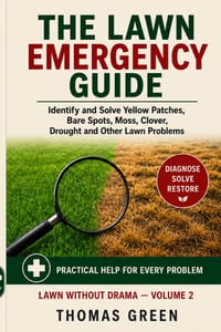 The Lawn Emergency Guide: Identify and Solve Yellow Patches, Bare Spots, Moss, Clover, Drought and Othe Lawn Problems cover