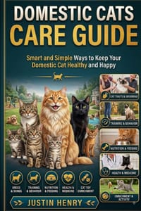 Domestic Cats Care Guide: Smart and Simple Ways to Keep Your Domestic Cat Healthy and Happy cover