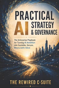 Practical AI Strategy & Governance: The Enterprise Playbook for Turning AI Ambition into Scalable, Secure, Measurable Value cover