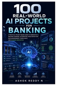 100 Real-World AI Projects for Banking: A Practical Project-Based Guide to Generative AI, Machine Learning, Automation, Fraud Detection, Risk Manageme cover