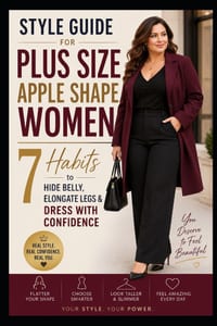 Style Guide for Plus Size Apple Shape Women: 7 Habits to Hide Belly, Elongate Legs & Dress with Confidence cover