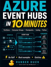 Azure Event Hubs in 10 Minutes: A Visual Beginner's Guide to Real-Time Streaming, Partitions, Consumer Groups, Checkpointing, Scaling & Python cover