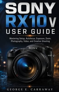 Sony RX10 V User Guide: Mastering Setup, Autofocus, Exposure, Zoom, Photography, Video, and Creative Shooting cover