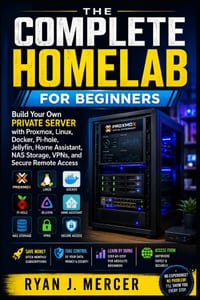 The Complete Homelab for Beginners: Build Your Own Private Server with Proxmox, Linux, Docker, Pi-hole, Jellyfin, Home Assistant, NAS Storage, VPNs, a cover
