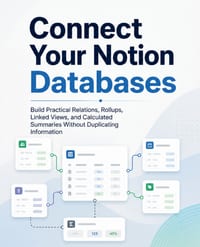 Connect Your Notion Databases: Build Practical Relations, Rollups, Linked Views, and Calculated Summaries Without Duplicating Information cover