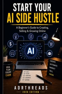 Start your AI side hustle: AI Side Hustles: Simple Ways to Use AI to Make Money Online and Build New Income Streams / 6.14 x 9.21 inches, 134 pages cover