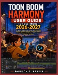 Toon Boom Harmony User Guide for Beginners 2026-2027: A Practical Step-by-Step Manual for 2D Animation, Drawing, Rigging, Character Animation, Lip Syn cover