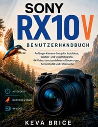 Sony Rx10 V Benutzerhandbuch: Anfänger-Kamera-Setup für Autofokus, Wildtier- und Vogelfotografie, 4K-Video, benutzerdefinierte Steuerungen, Konnektivi cover