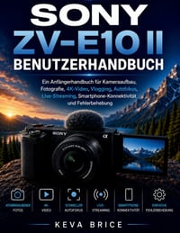 Sony Zv-E10 II Benutzerhandbuch: Ein Anfängerhandbuch für Kameraaufbau, Fotografie, 4K-Video, Vlogging, Autofokus, Live-Streaming, Smartphone-Konnekti cover