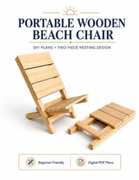 Portable Wooden Beach Chair Plans: DIY Two-Piece Nesting Chair Building Plans for Beginners cover