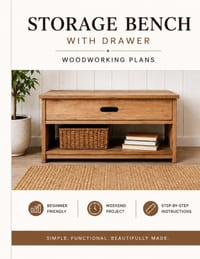 Storage Bench With Drawer: Woodworking Plans cover