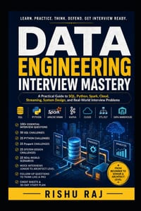 Data Engineering Interview Mastery: A Practical Guide to SQL, Python, Spark, Cloud, Streaming, System Design, and Real-World Interview Problems cover