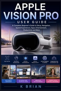 Apple Vision Pro User Guide: A Complete Beginner's Guide to Setup, Navigation, Spatial Experiences, Apps, Entertainment, Productivity, and More cover