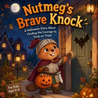 Nutmeg's Brave Knock: A Halloween Story About Finding the Courage to Trick-or-Treat, for Kids Ages 4-6 cover