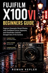 FUJIFILM X100VI Beginners Guide: Capture Cinematic Street Photos with Confident Focus, Exposure, and Viewfinder Controls Straight Out of the Camera cover