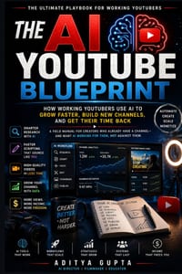 The AI YouTube Blueprint: How Working YouTubers Use AI to Grow Faster, Build New Channels, and Get Their Time Back cover