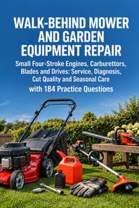 Walk-Behind Mower and Garden Equipment Repair: Small Four-Stroke Engines, Carburettors, Blades and Drives: Service, Diagnosis, Cut Quality and Seasona cover