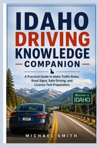 Idaho Driving Knowledge Companion: A Practical Guide to Idaho Traffic Rules, Road Signs, Safe Driving, and License Test Preparation cover