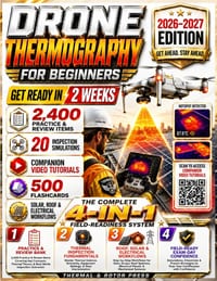 Drone Thermography for Beginners 2026-2027: Get Ready in 2 Weeks: 4-in-1 Thermal Inspection System with 2,400 Practice Items, 20 Simulations, 20 Video cover